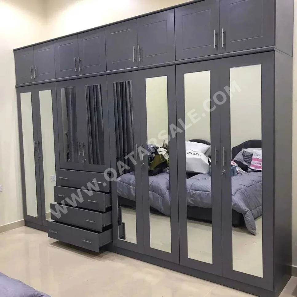Wardrobes & Dressers Doha Furniture Gray Qatar 2022 Normal Door 3