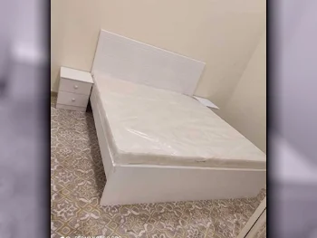 Beds - King  - White  - Mattress Included  - With Bedside Table