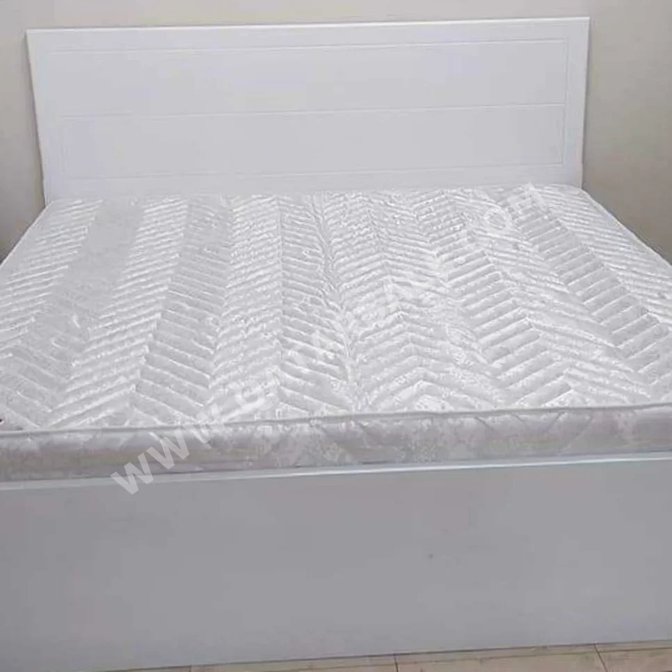 Beds - King  - White  - Mattress Included  - With Bedside Table