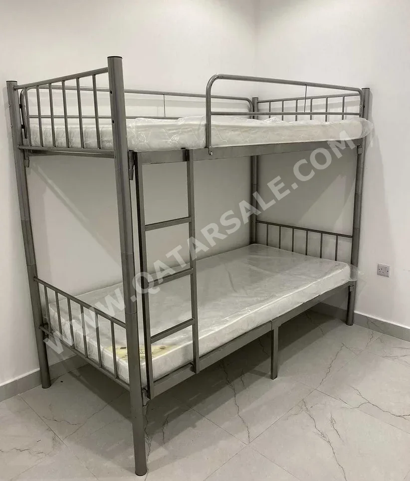 Beds - Double bunk  - Gray  - Mattress Included  - With Bedside Table