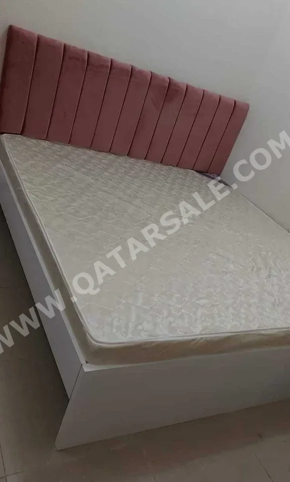 Beds - King  - Pink  - Mattress Included  - With Bedside Table