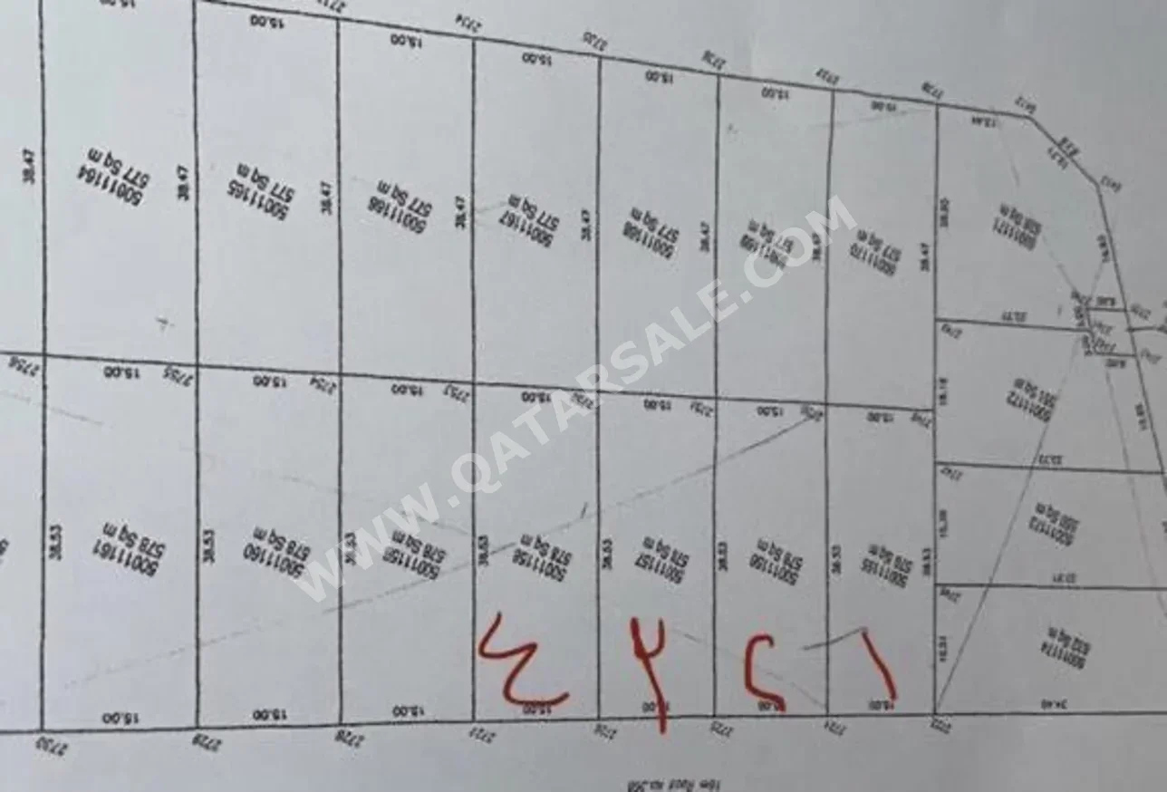 اراضي للبيع في الدوحة  - الثمامة  -المساحة 578 متر مربع