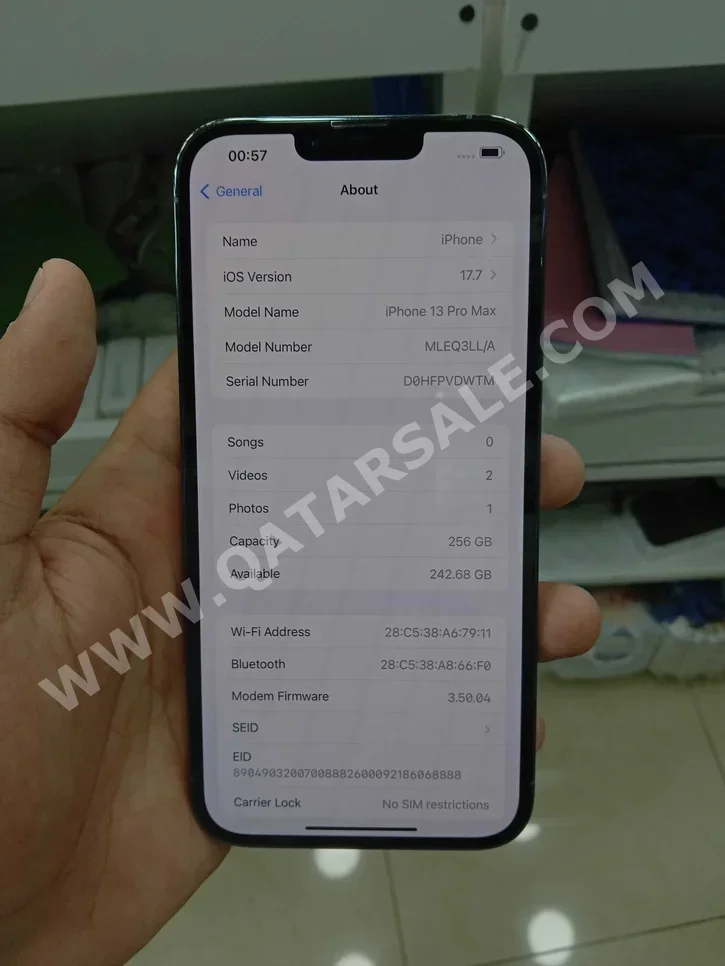 Apple iPhone 13 256 GB Blue 2022 USB C For Sale in Qatar