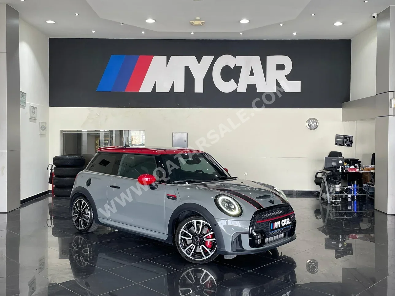 Mini  Cooper  JCW  2022  Automatic  43٬000 Km  4 Cylinder  Front Wheel Drive (FWD)  Hatchback  Gray  With Warranty