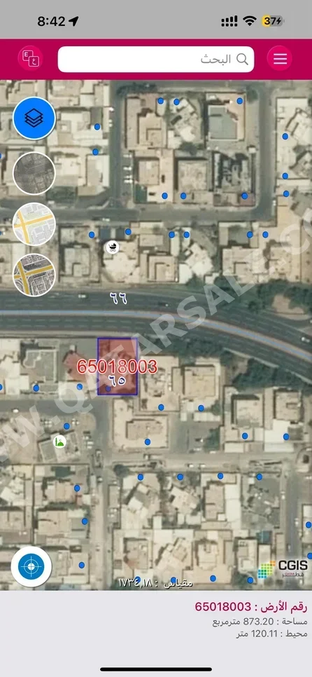 Lands For Sale in Doha  - Onaiza  -Area Size 875 Square Meter