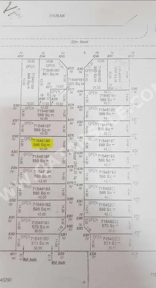 Lands For Sale in Umm Salal  - Umm Salal Ali  -Area Size 588 Square Meter