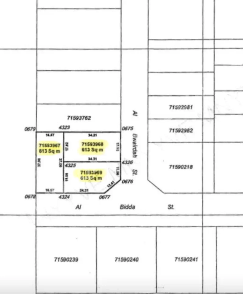 Lands For Sale in Umm Salal  - Umm Ebairiya  -Area Size 613 Square Meter