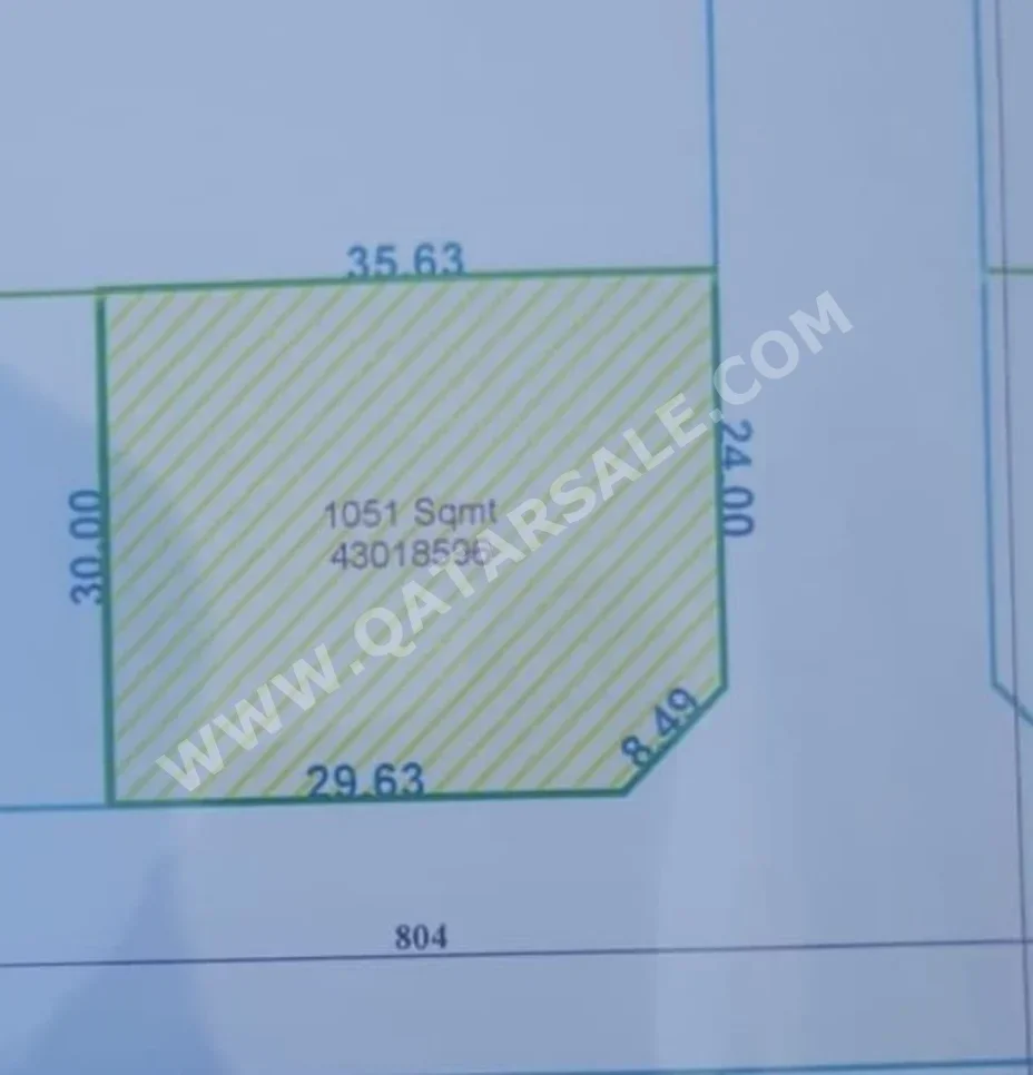 اراضي للبيع في الدوحة  - الهلال  -المساحة 1٬051 متر مربع