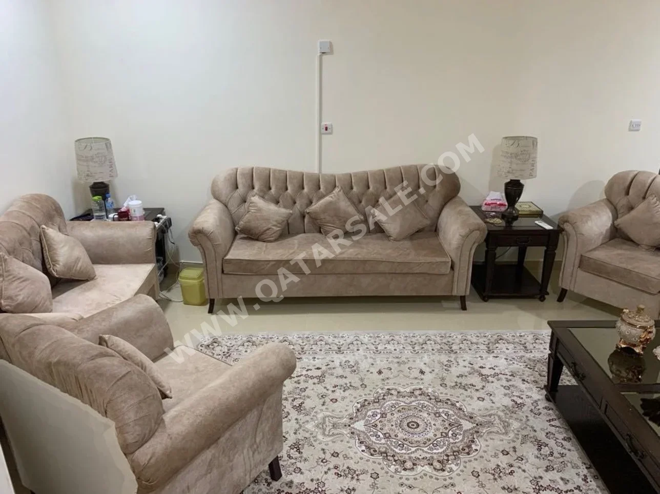 Sofas, Couches & Chairs Sofa Set  - Velvet  - Beige