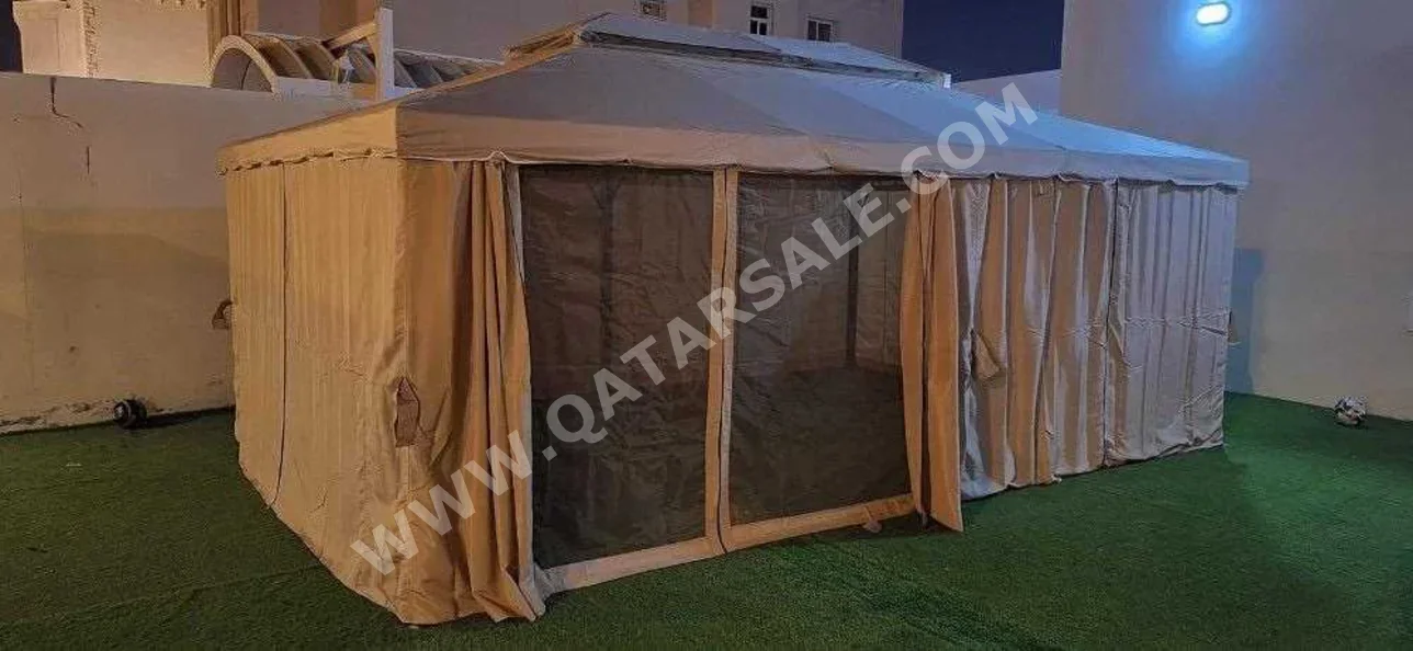 Camping Tent 7 Person  Brown  400 CM  600 CM  300 CM  Autumn/Winter  4  Waterproof