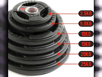 Weights - Dumbbell Plate  - Round  - Black