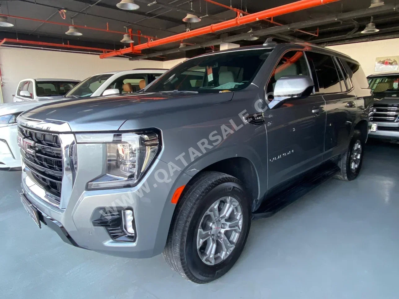 GMC  Yukon  SLE  2023  Automatic  45,000 Km  8 Cylinder  Rear Wheel Drive (RWD)  SUV  Gray  With Warranty