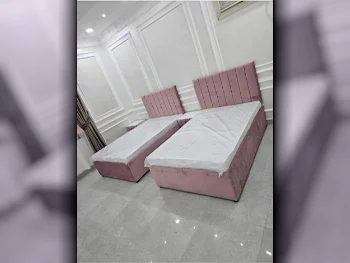 Beds - Single  - Pink  - Mattress Included  - With Bedside Table