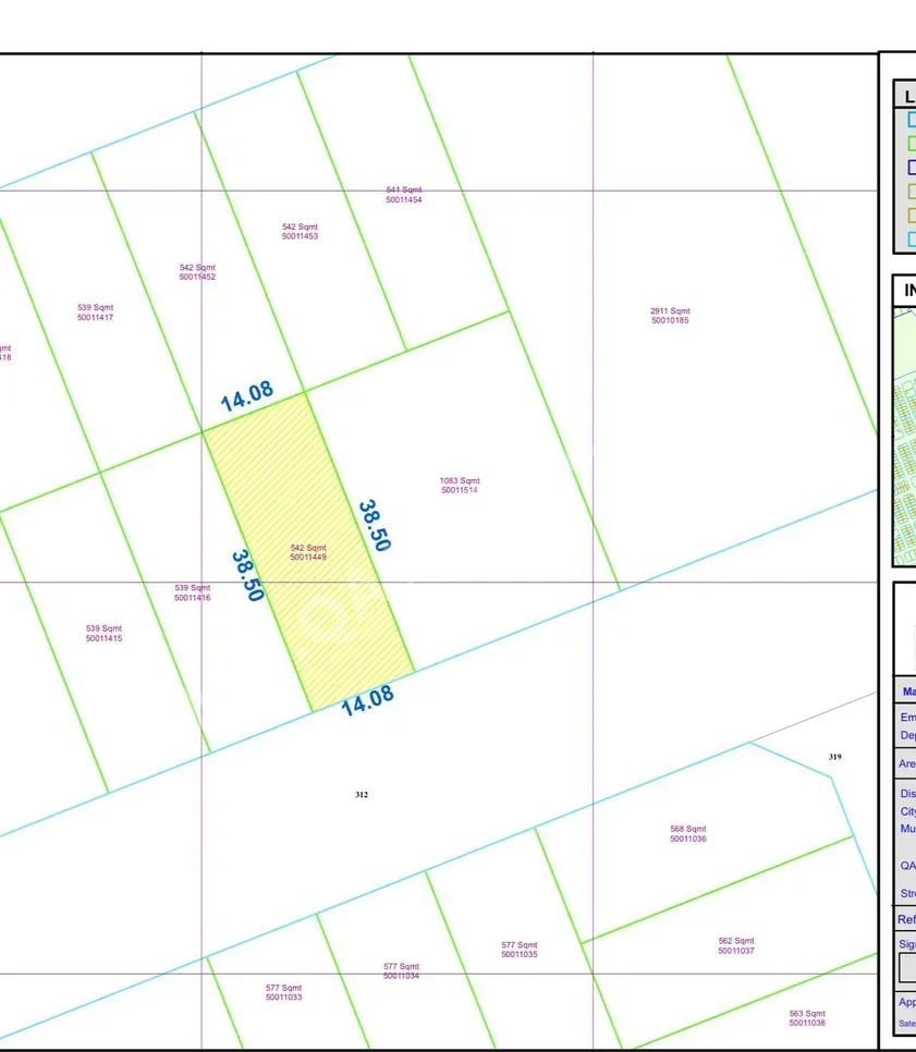 Lands For Sale in Al Rayyan  -Area Size 542 Square Meter