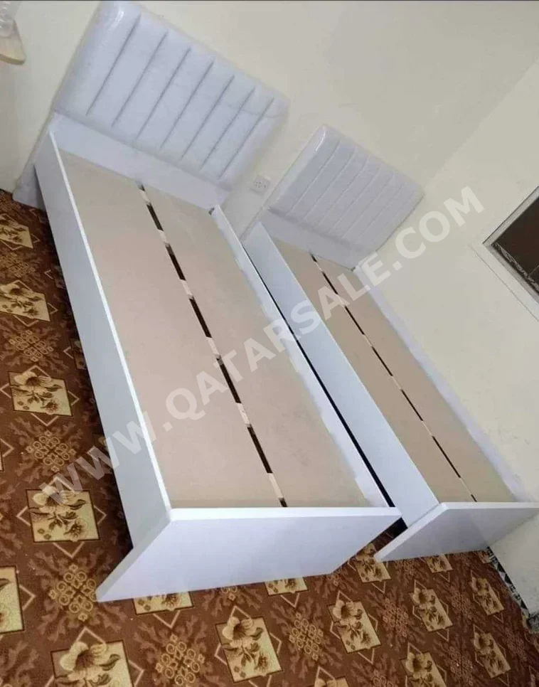 Beds - Single  - White  - Mattress Included  - With Bedside Table