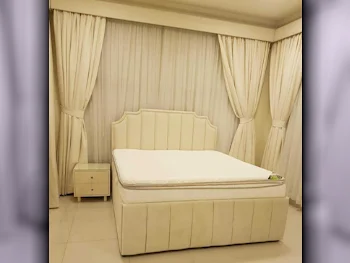 Beds - King  - Yellow  - Mattress Included  - With Bedside Table