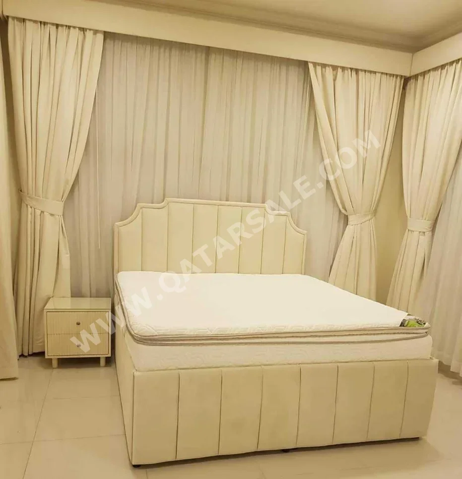 Beds - King  - Yellow  - Mattress Included  - With Bedside Table