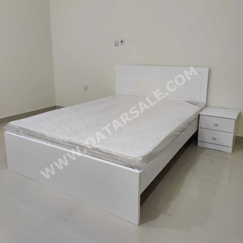 Beds - Lifestyle  - Queen  - White  - Mattress Included  - With Bedside Table