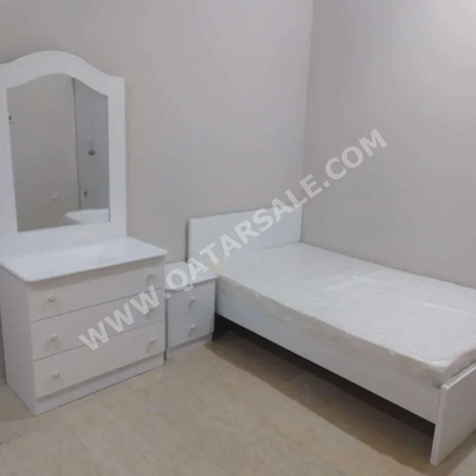 Beds - Single  - White  - Mattress Included  - With Bedside Table