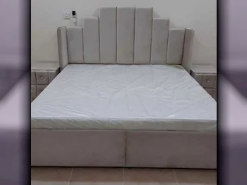 Beds - King  - Gray  - Mattress Included  - With Bedside Table