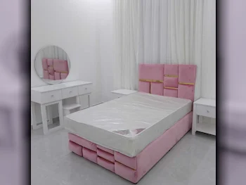 Beds - Single  - Pink  - Mattress Included  - With Bedside Table