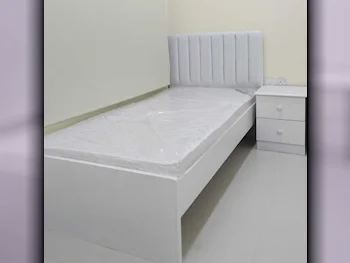 Beds - Single  - White  - Mattress Included  - With Bedside Table