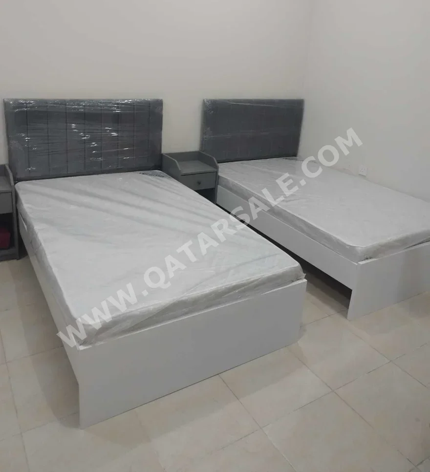 Beds - Single  - Gray  - Mattress Included