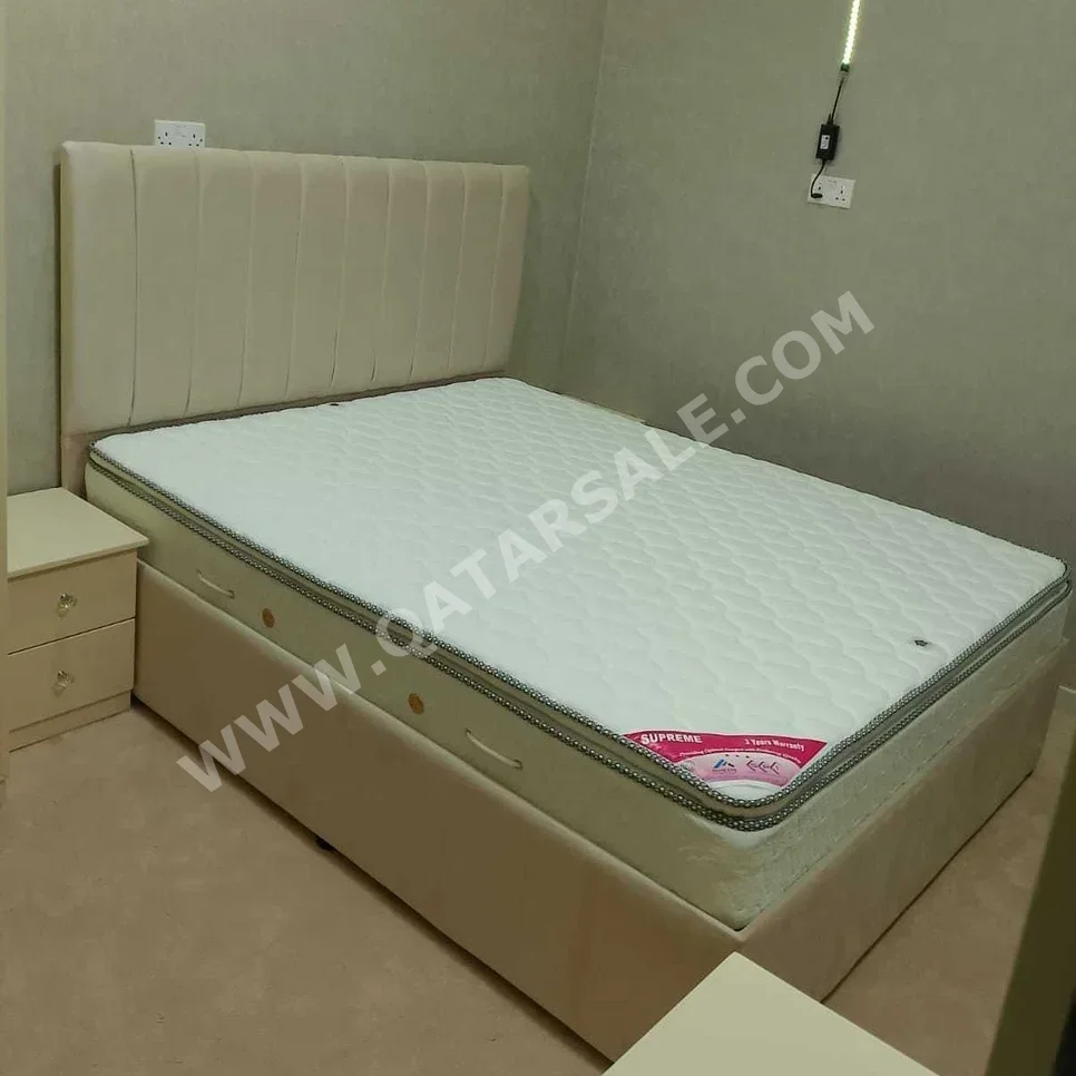 Beds - King  - Yellow  - Mattress Included  - With Bedside Table