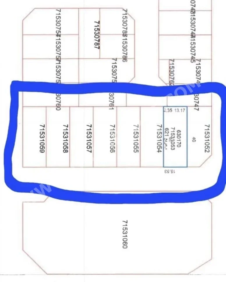 Lands For Sale in Umm Salal  - Umm Salal Ali  -Area Size 621 Square Meter