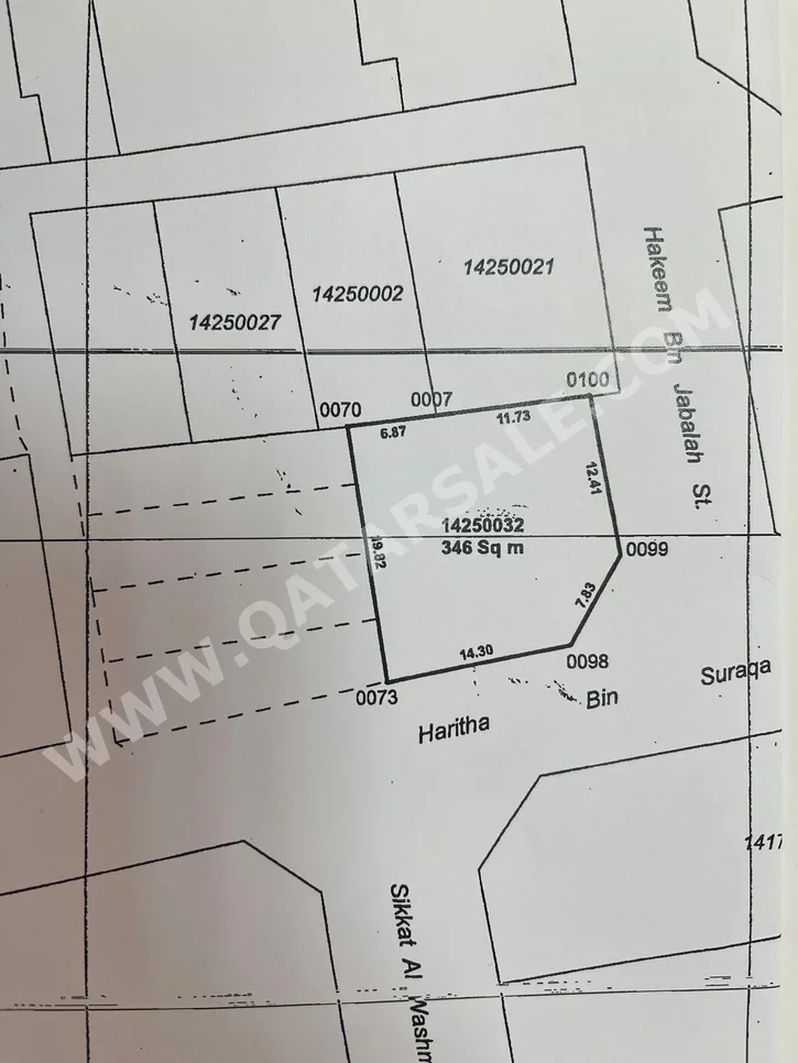 اراضي للبيع في الدوحة  - فريج عبد العزيز  -المساحة 350 متر مربع