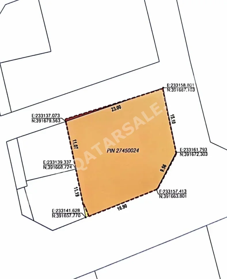 Lands For Sale in Doha  - Umm Ghuwailina  -Area Size 483 Square Meter