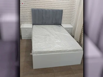 Beds - Single  - Gray  - Mattress Included  - With Bedside Table