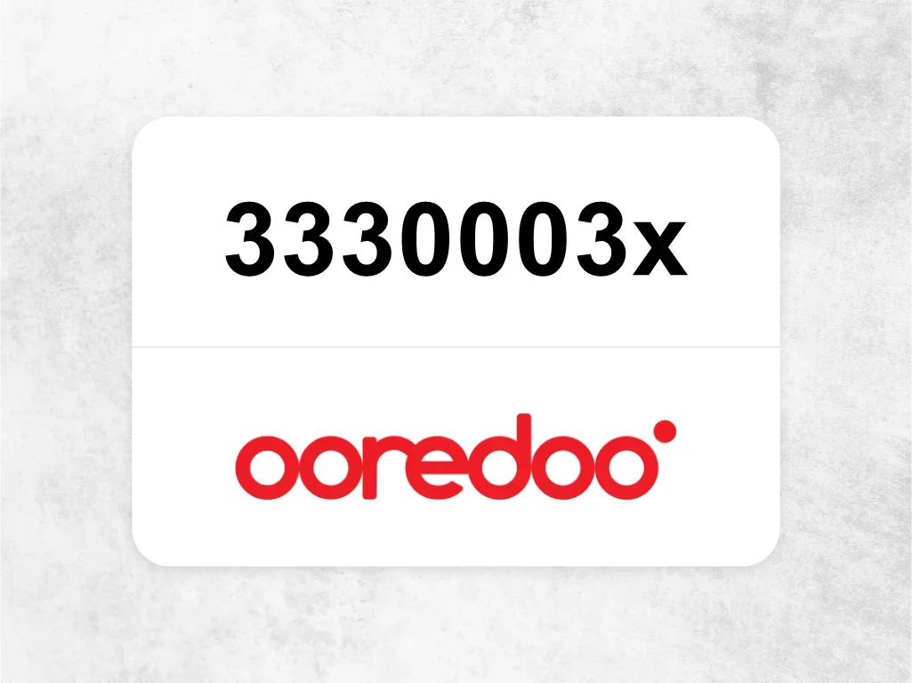 Ooredoo Mobile Phone  3330003x