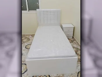 Beds - Single  - White  - Mattress Included  - With Bedside Table