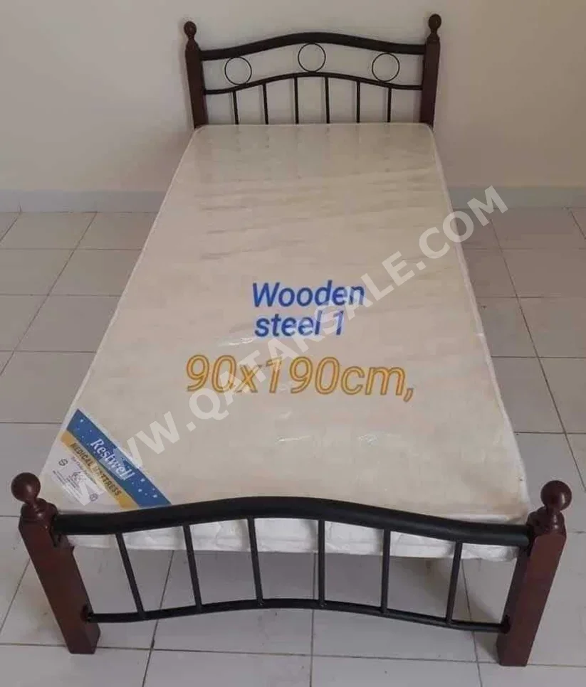 Beds - Single  - Brown  - Mattress Included