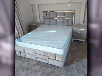 Beds - Queen  - Brown  - Mattress Included  - With Bedside Table