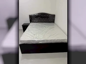 Beds - Queen  - Brown  - Mattress Included  - With Bedside Table