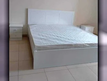 Beds - King  - White  - Mattress Included  - With Bedside Table