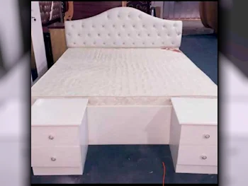 Beds - King  - White  - Mattress Included  - With Bedside Table