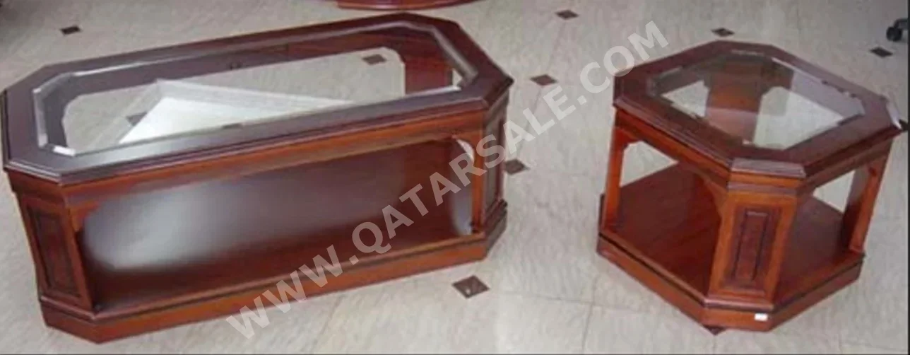 Tables & Sideboards Set of 3 Pieces  - Solid Wood  - Brown