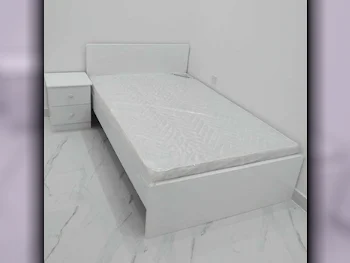 Beds - Single  - White  - Mattress Included  - With Bedside Table