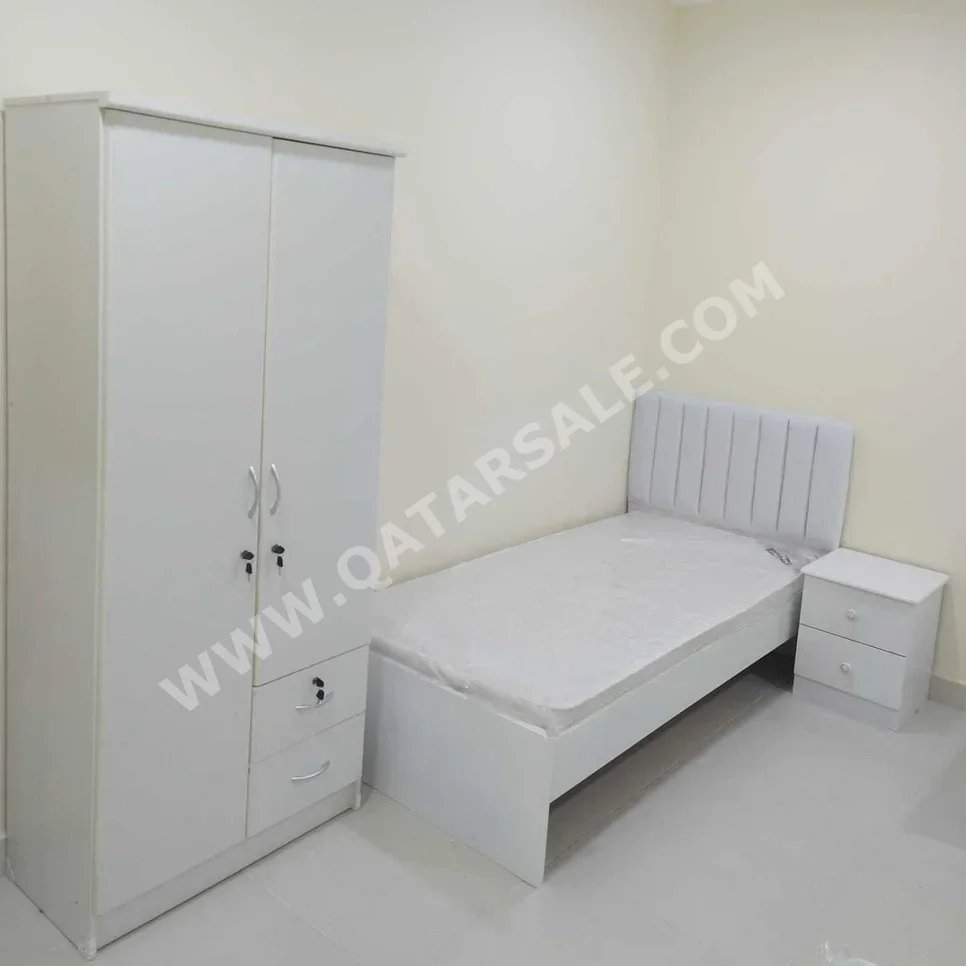 Beds - Single  - White  - Mattress Included  - With Bedside Table