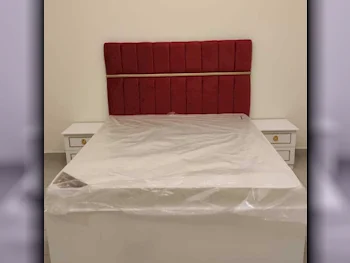 Beds - Queen  - Red  - Mattress Included  - With Bedside Table