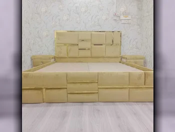 Beds - King  - Yellow  - Mattress Included  - With Bedside Table