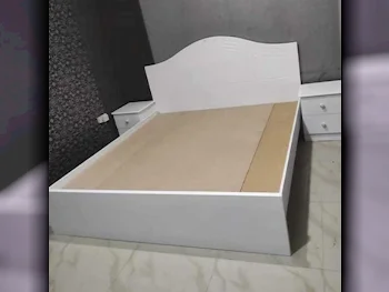 Beds - King  - White  - Mattress Included  - With Bedside Table