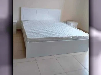 Beds - King  - White  - Mattress Included  - With Bedside Table