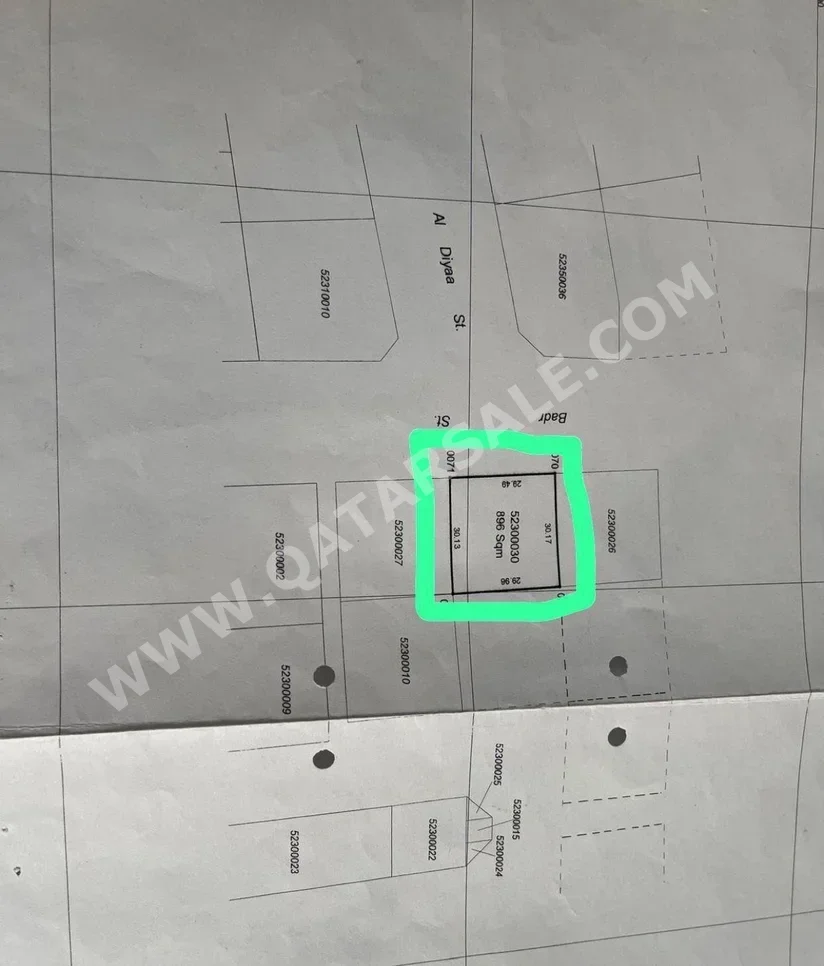 Lands For Sale in Al Rayyan  - Al Luqta  -Area Size 896 Square Meter