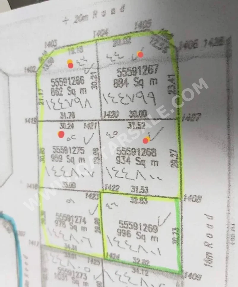 Lands For Sale in Al Rayyan  - Muaither  -Area Size 1٬929 Square Meter