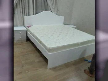 Beds - King  - White  - Mattress Included  - With Bedside Table