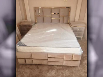 Beds - Queen  - Brown  - Mattress Included  - With Bedside Table